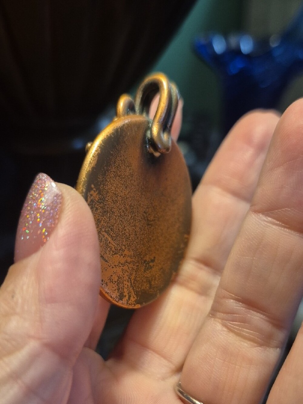 Michal Golan Byzantine Victorian Revival Vintage Copper Pendant - Picture 7 of 8